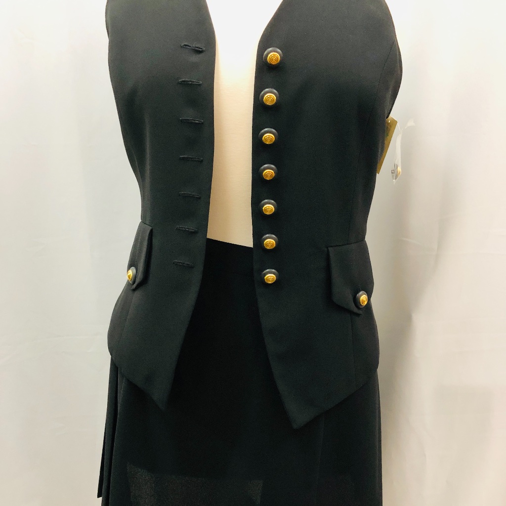 2 Pc Set Skirt W/ Vest Womens - Black